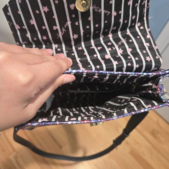 Betsey Johnson Blaney Embossed Satchel Crossbody purple - Picture 7 of 11